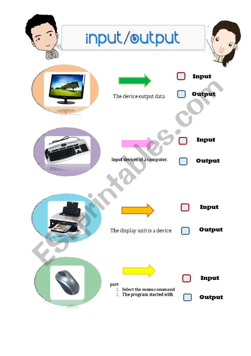 input output worksheet