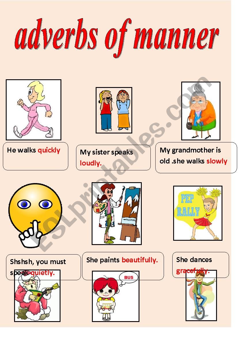 Adverbs Of Manner ESL Worksheet By Farhoud