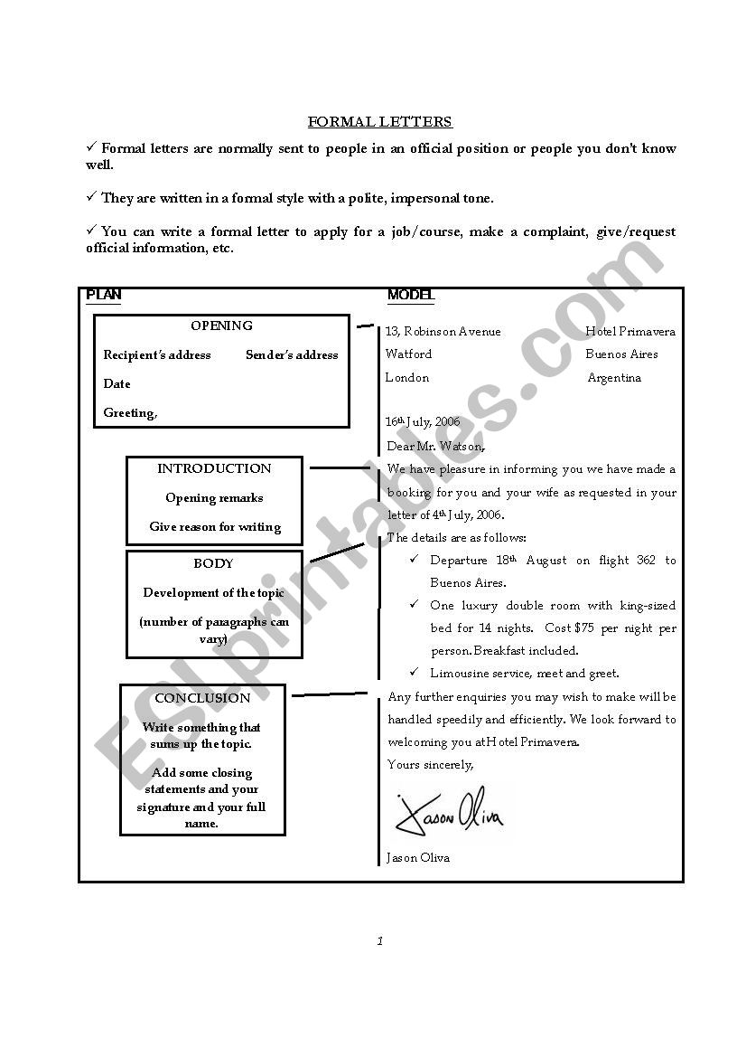 How To Write A Formal Letter ESL Worksheet By Frenioz00