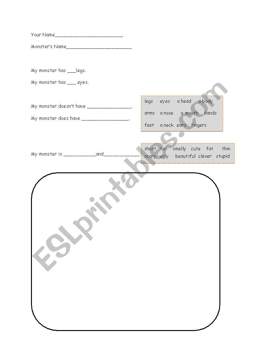 My Robot worksheet