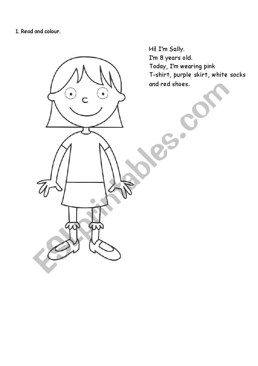 Colour the boy and the girl according to description