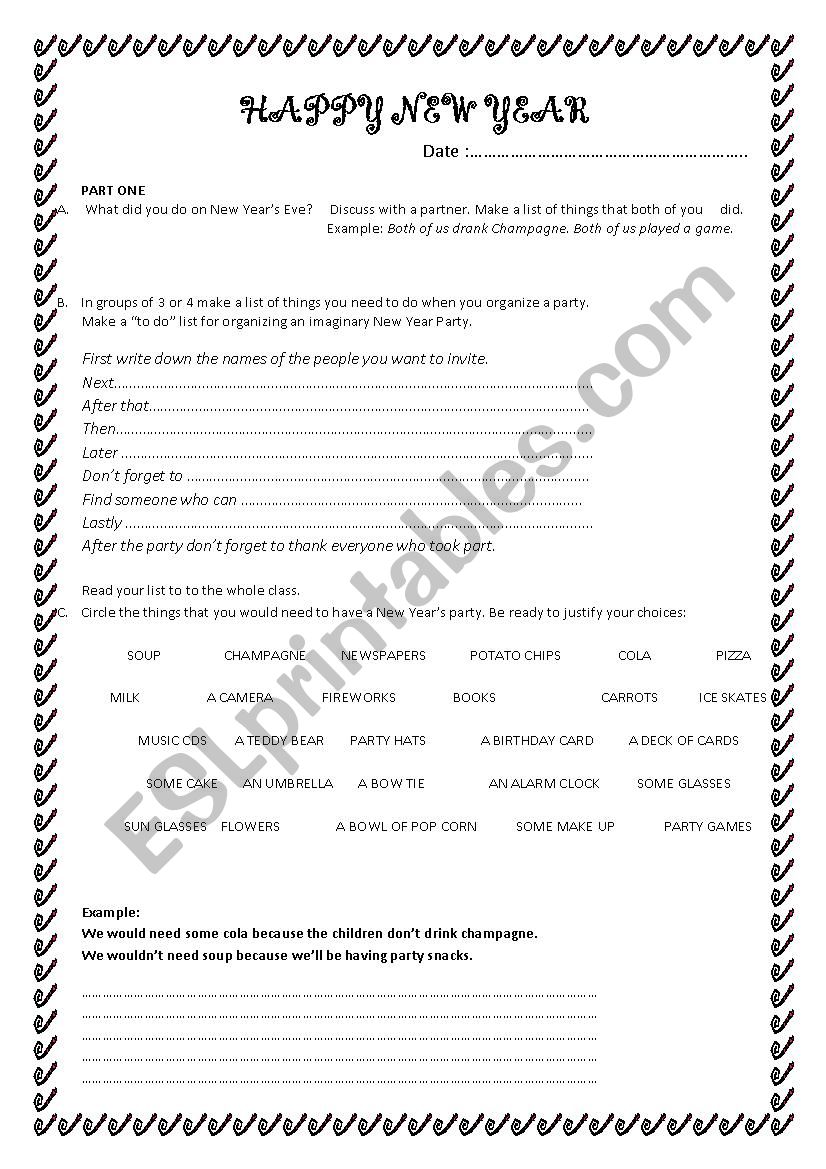 HAPPY NEW YEAR with Mr Bean worksheet