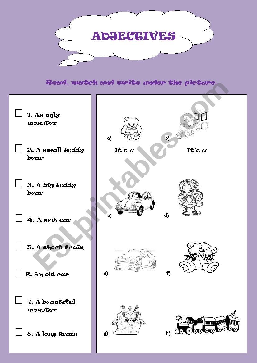 Opposite adjectives worksheet