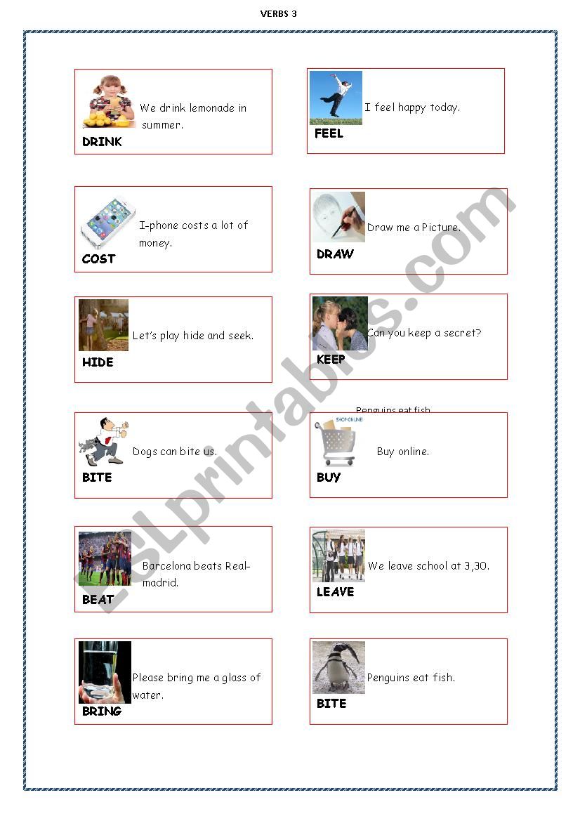 Verbs 3 worksheet