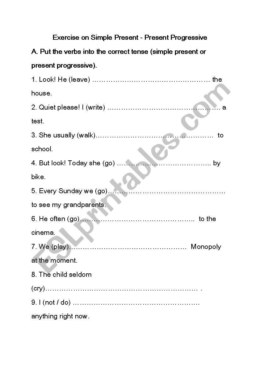 Simple Present - Present Progressive