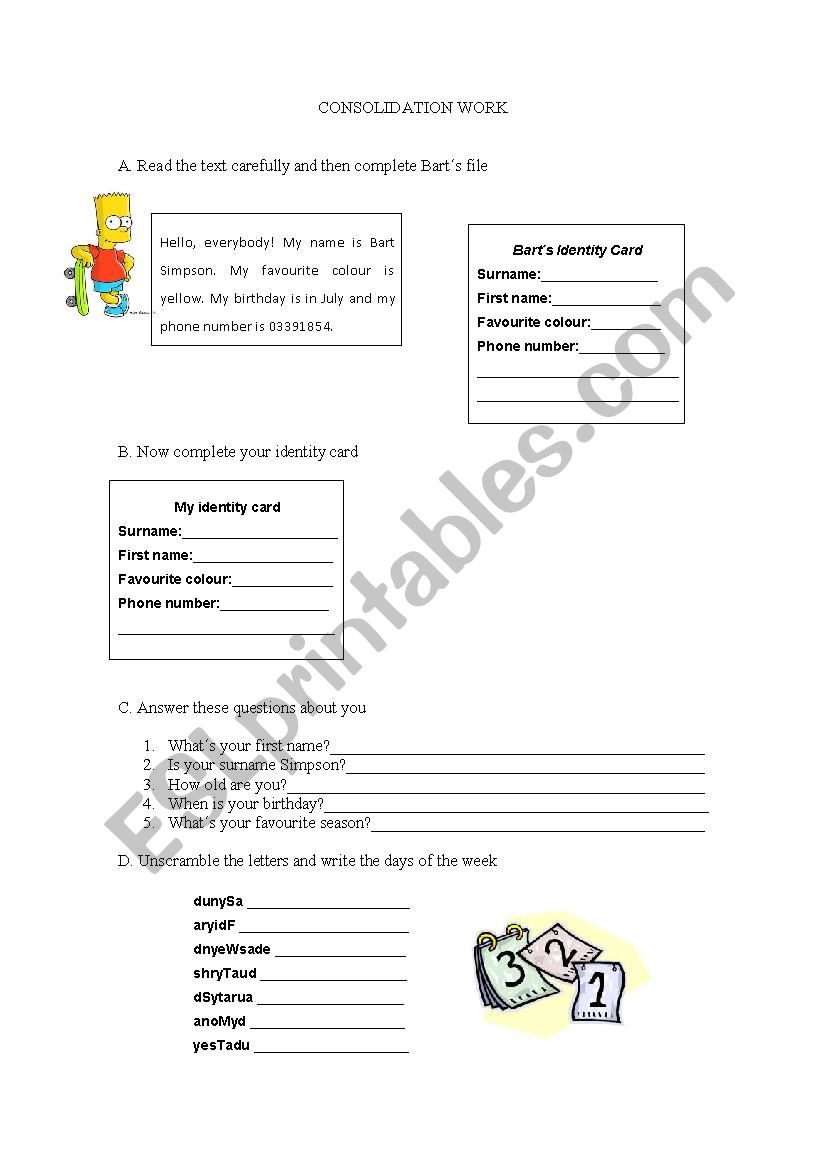 consolidation work worksheet