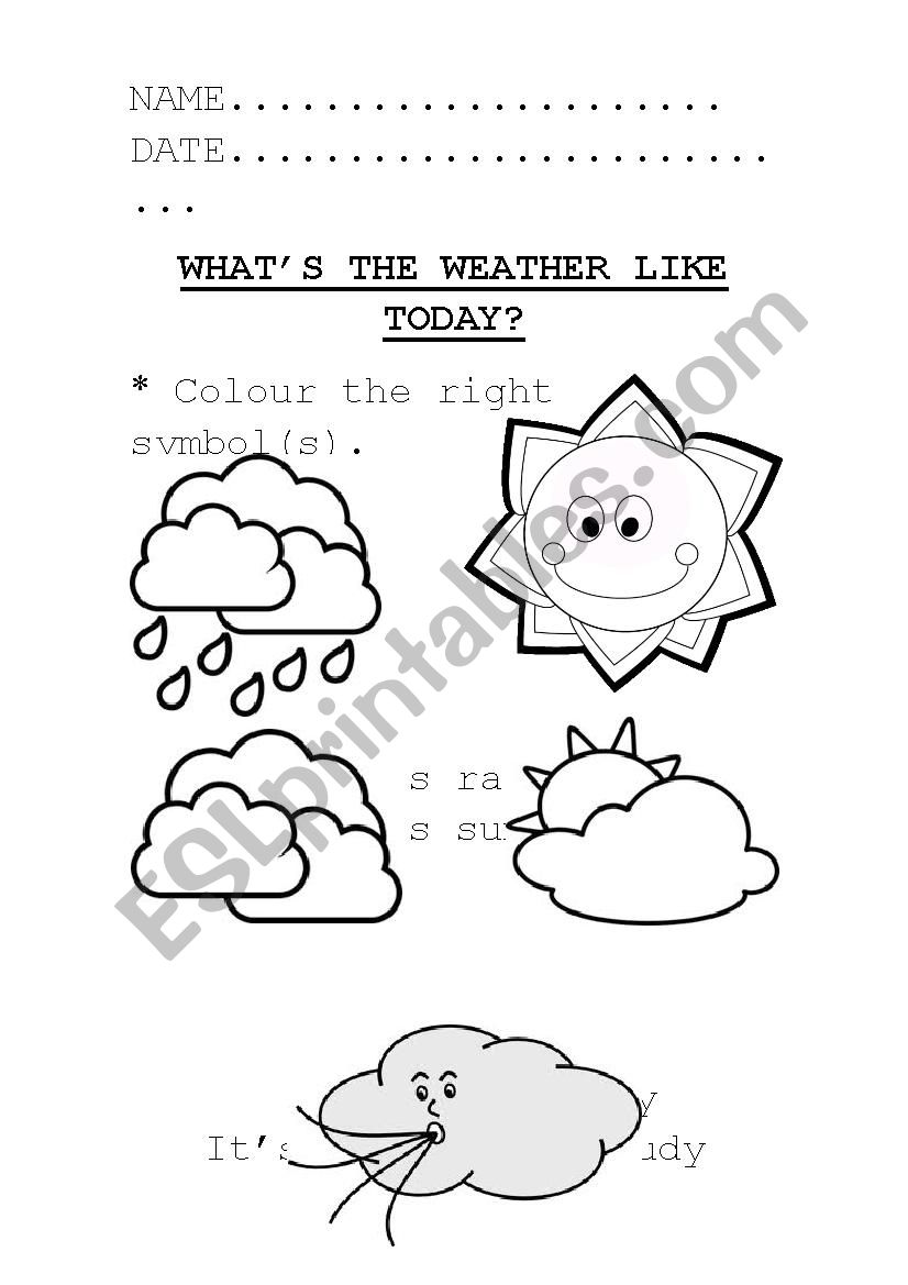 WHAT´S THE WEATHER LIKE? - ESL worksheet by pisiflor