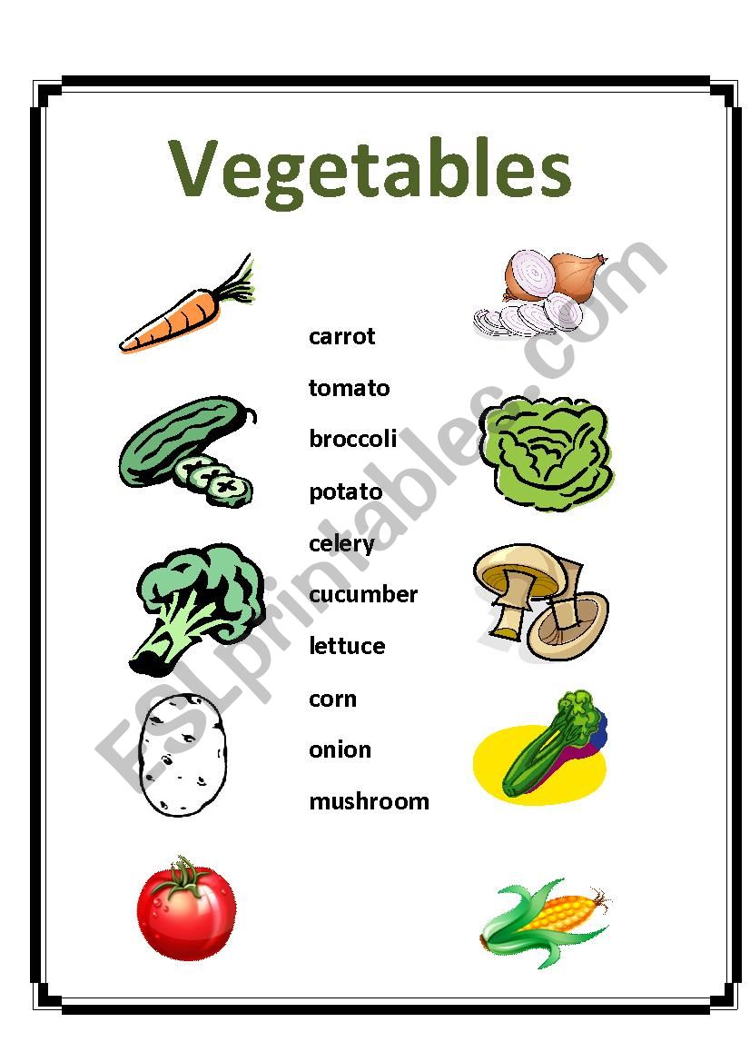 Vegetables - matching activity