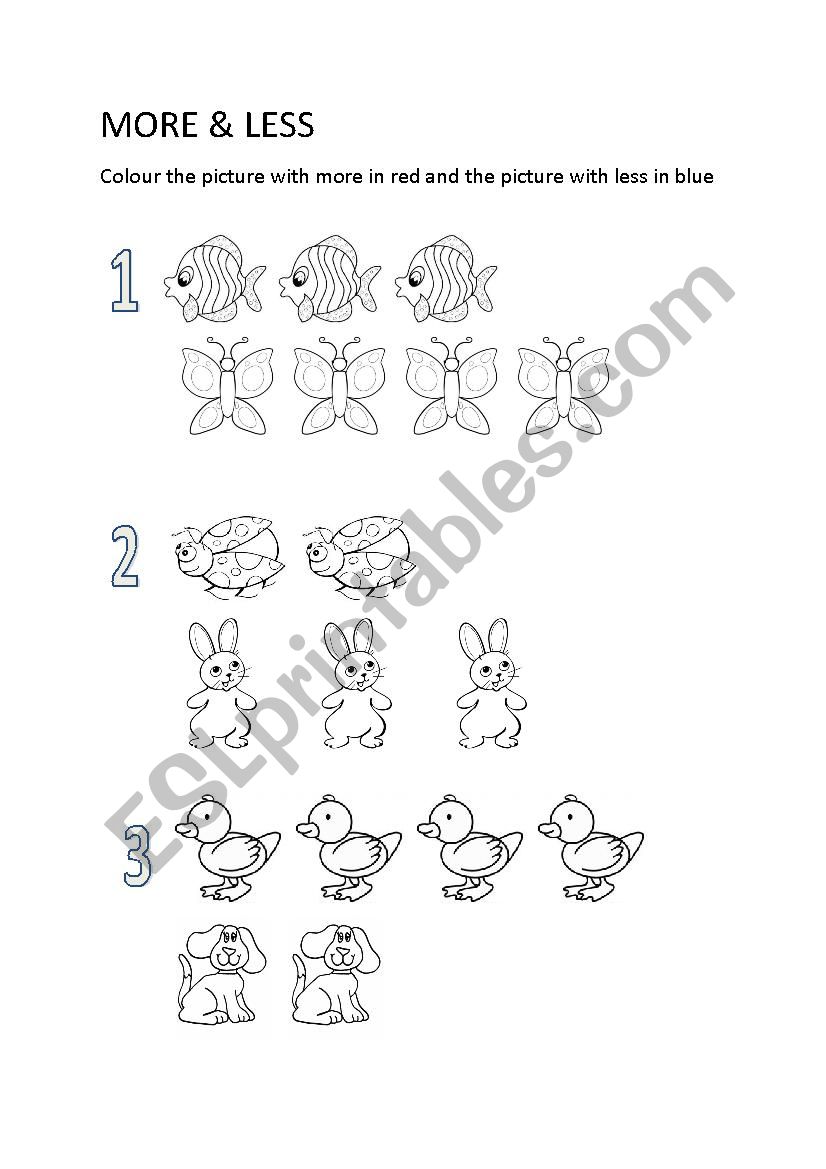 More and Less worksheet