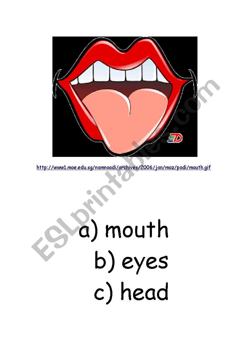 mouth worksheet