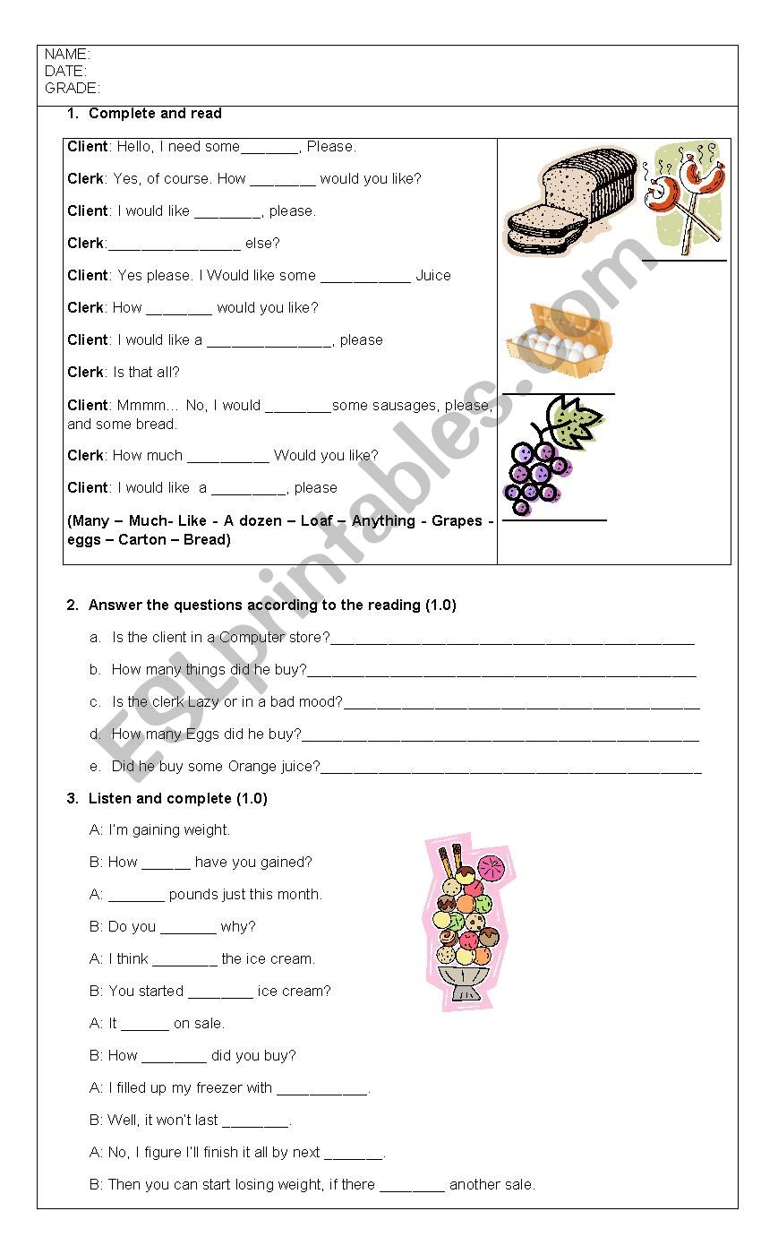 Quantifiers worksheet