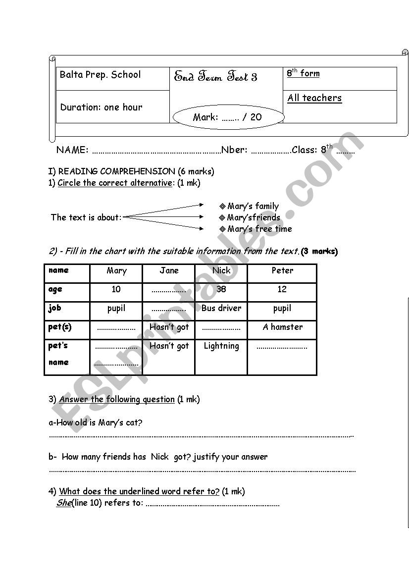 end-term test 3 worksheet