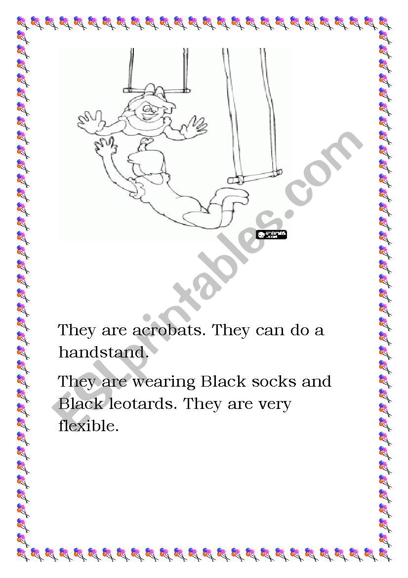 Book of circus worksheet