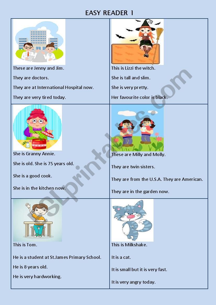 EASY READER 1 worksheet