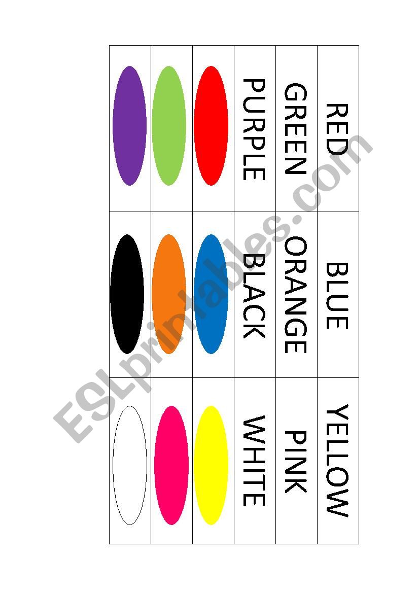 Colors Memory Game - ESL worksheet by natydpb