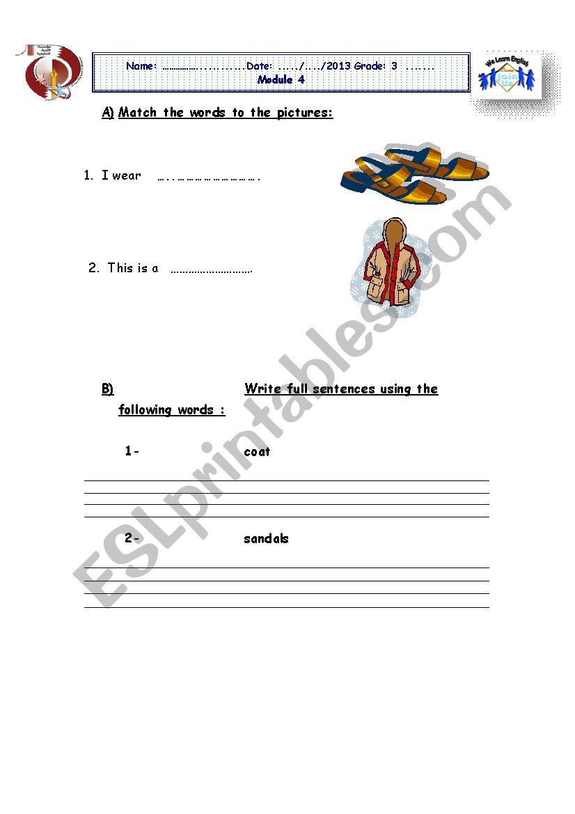 Word knowlegde exercise worksheet