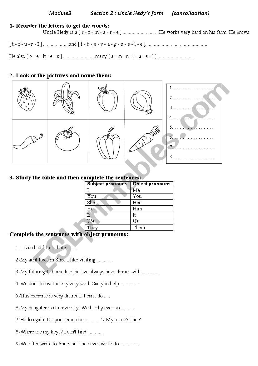 uncle Hedy´s farm - ESL worksheet by tahreej