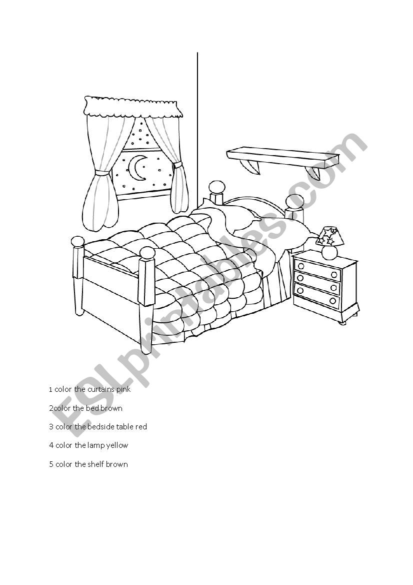 bedroom worksheet