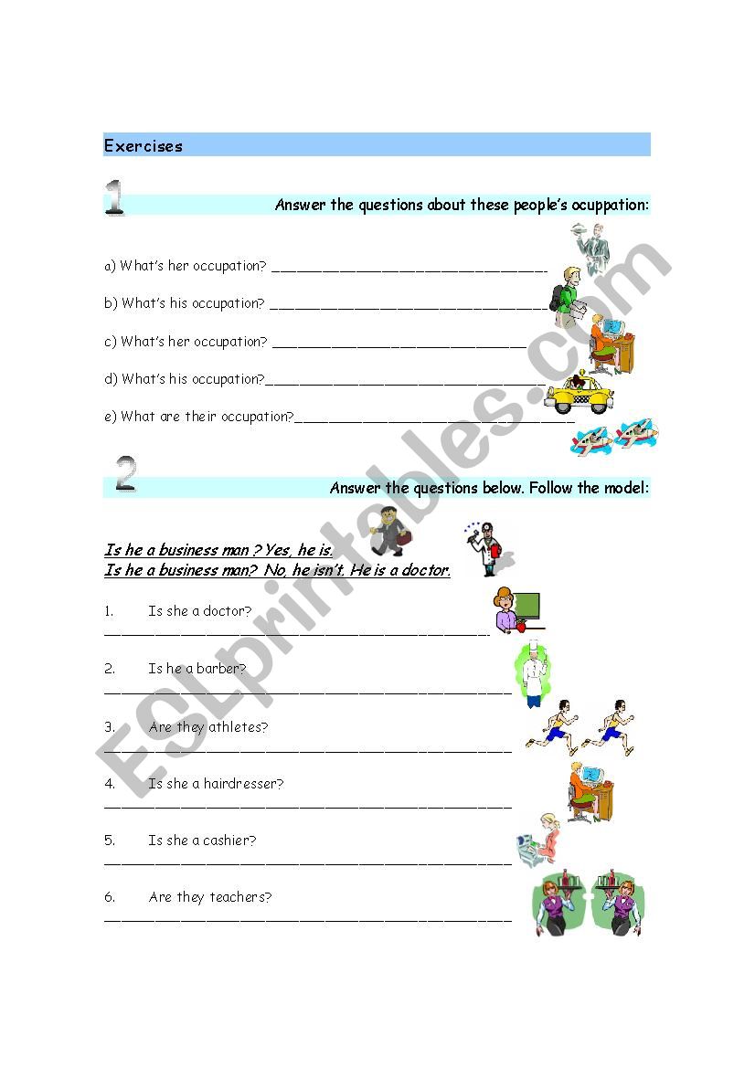 Occupation worksheet