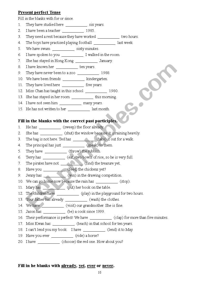 mixed tenses with answers - ESL worksheet by connieych