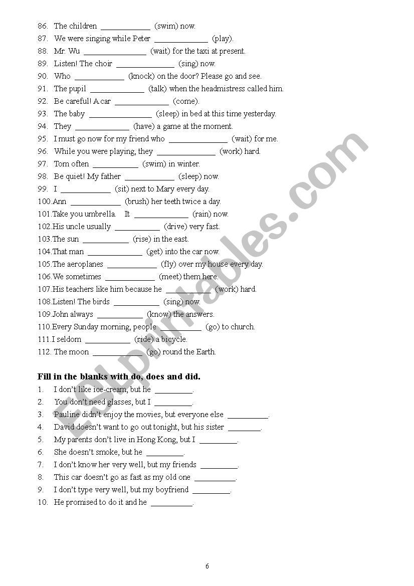 mixed tenses with answers - ESL worksheet by connieych