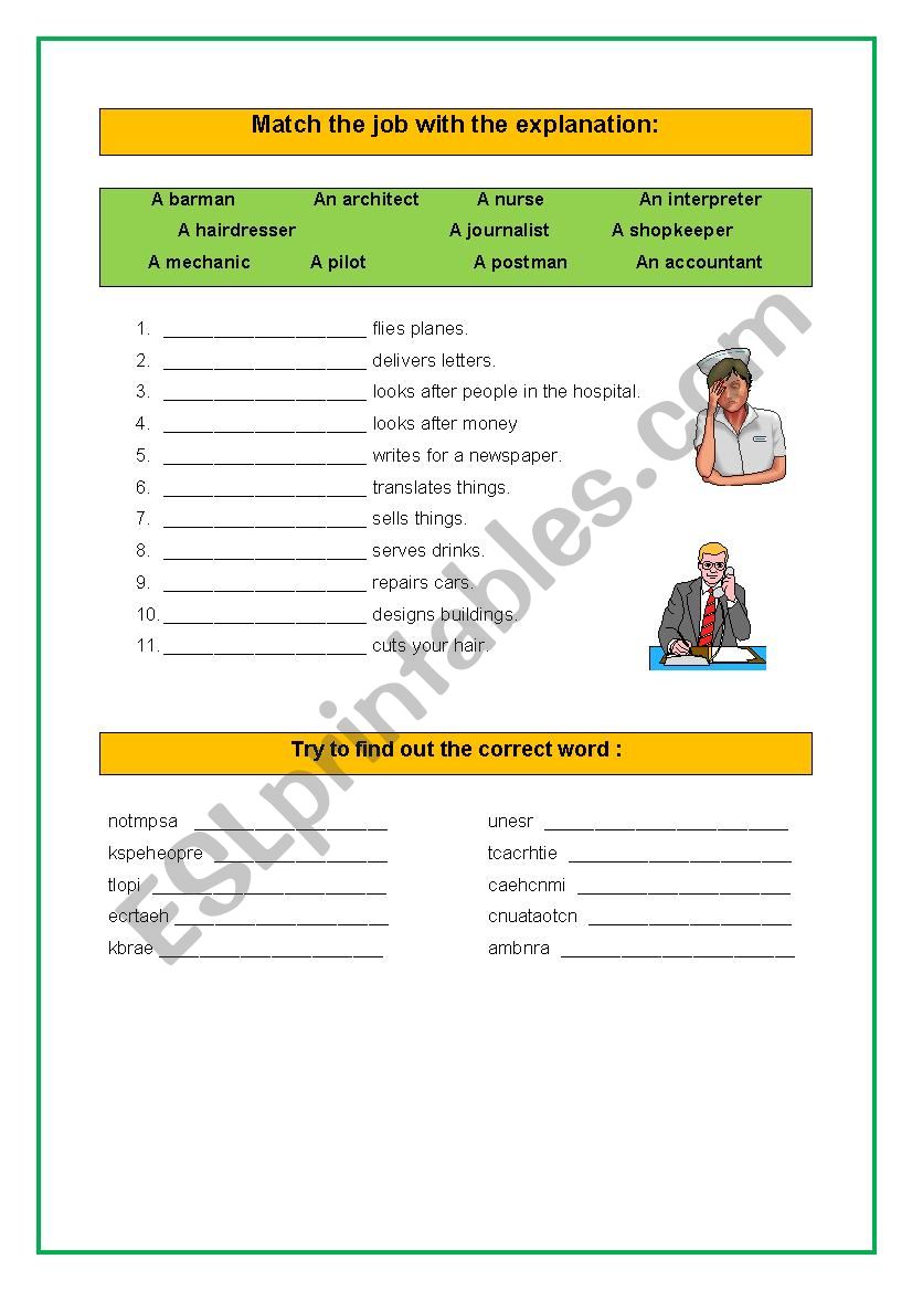 jobs worksheet