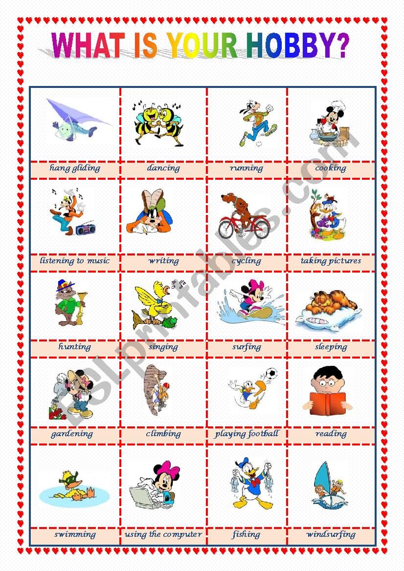 What´s your hobby? - ESL worksheet by MeireSilva