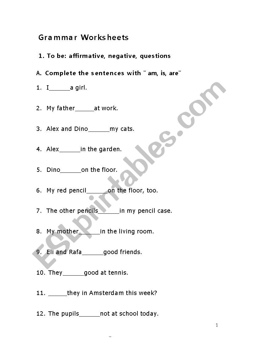  am, is, are Worksheet worksheet