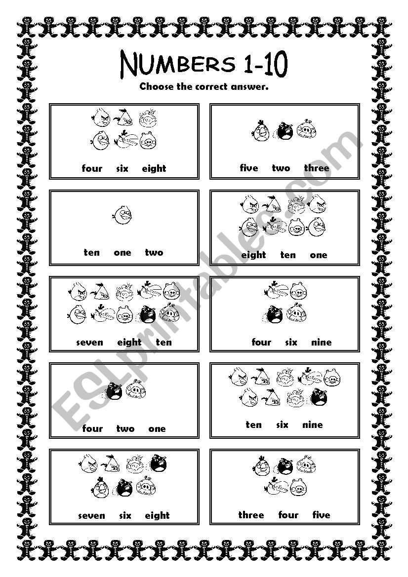 Numbers 1 10 Exercise ESL Worksheet By Hafize 84