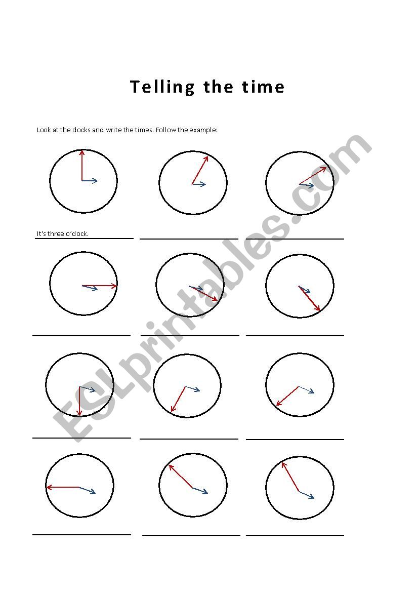 Telling the time worksheet