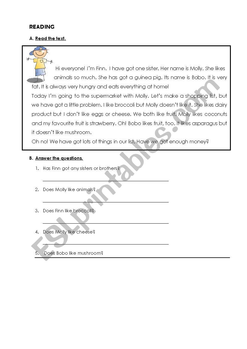 like/don´t like - ESL worksheet by mulhem