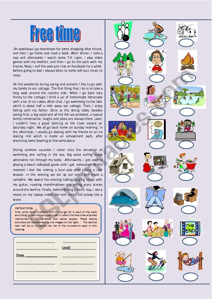 LEISURE ACTIVITIES ESL Worksheet By Tpadilla