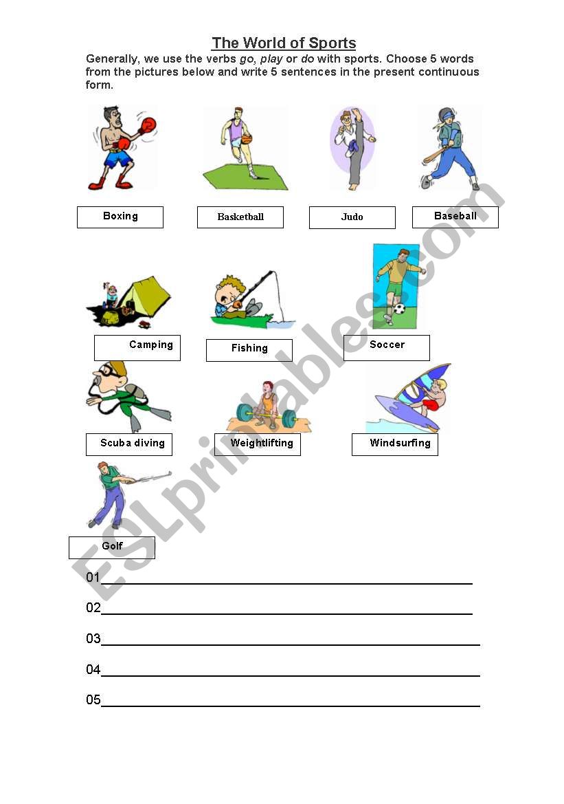 The World of Sports worksheet