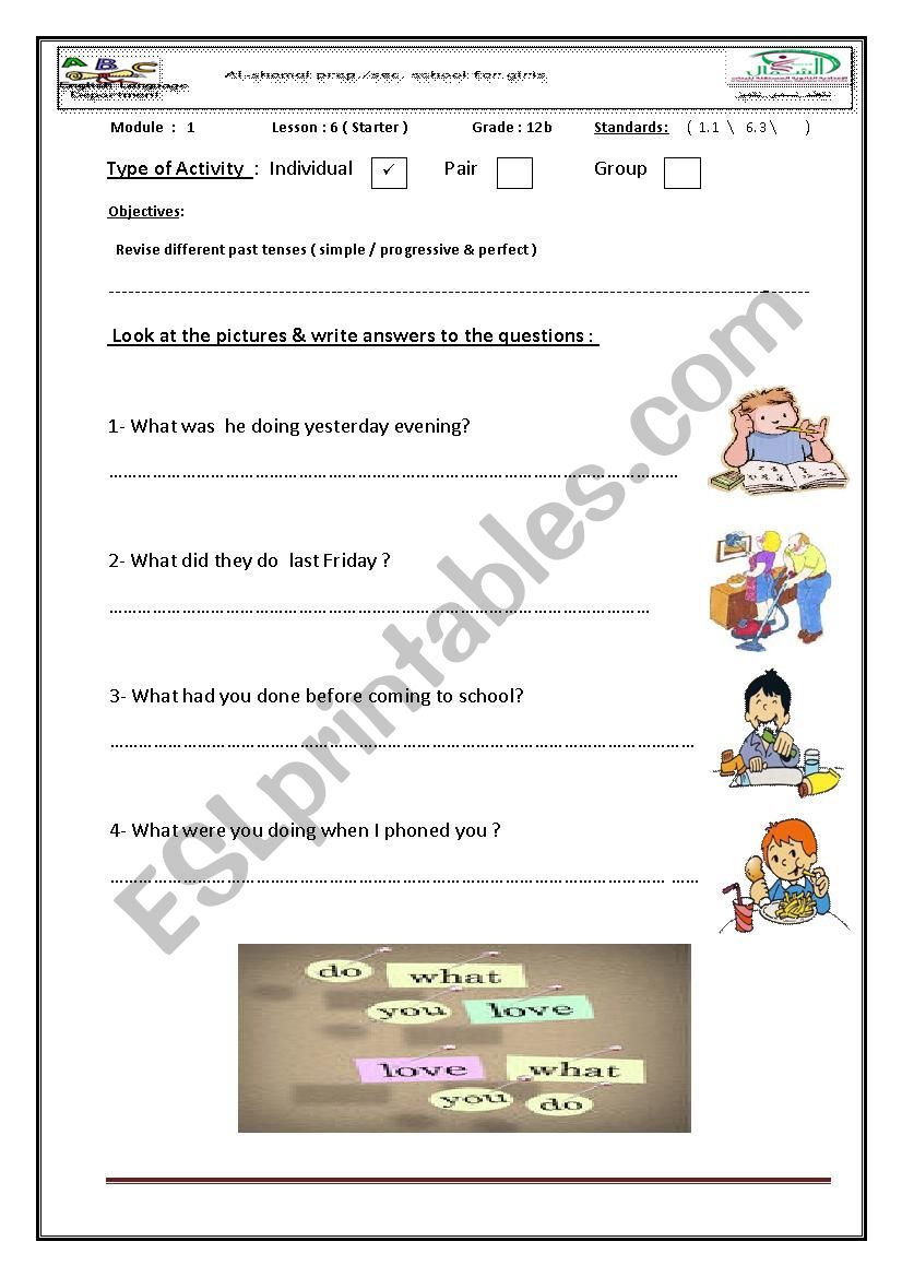 Tenses Revision  worksheet