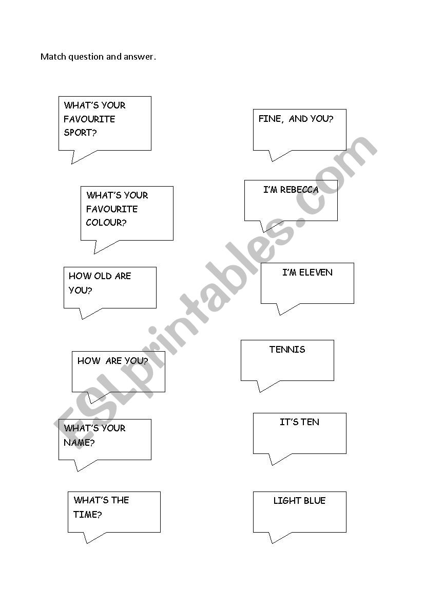 QUESTION AND ANSWER - ESL worksheet by Manuela79