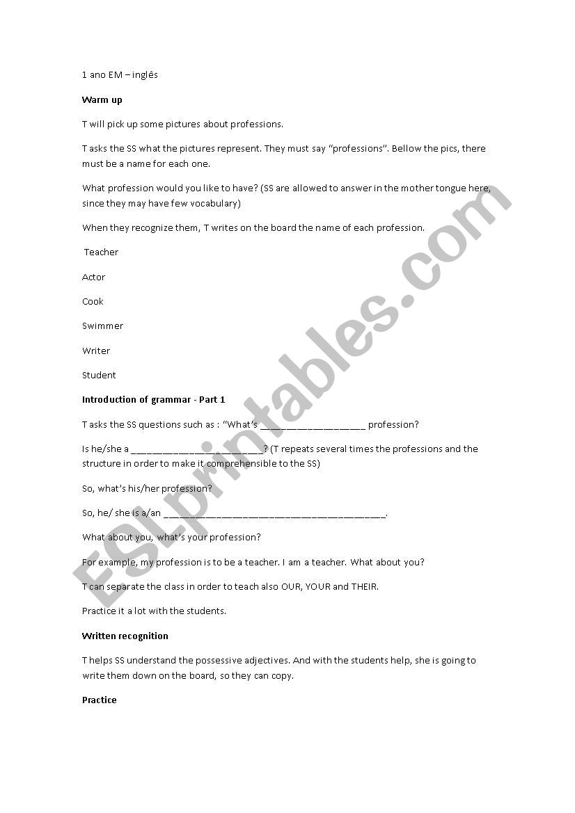 Possessive Adj and Object Pronouns