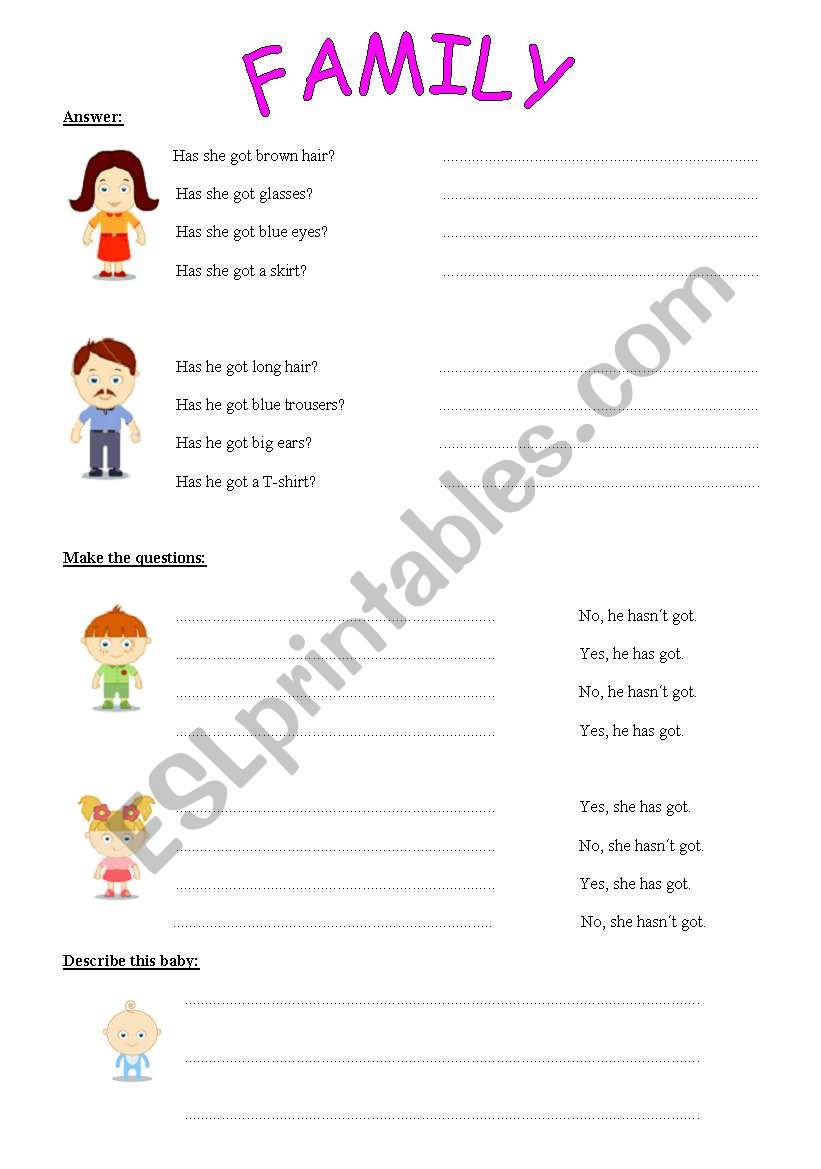 Family worksheet