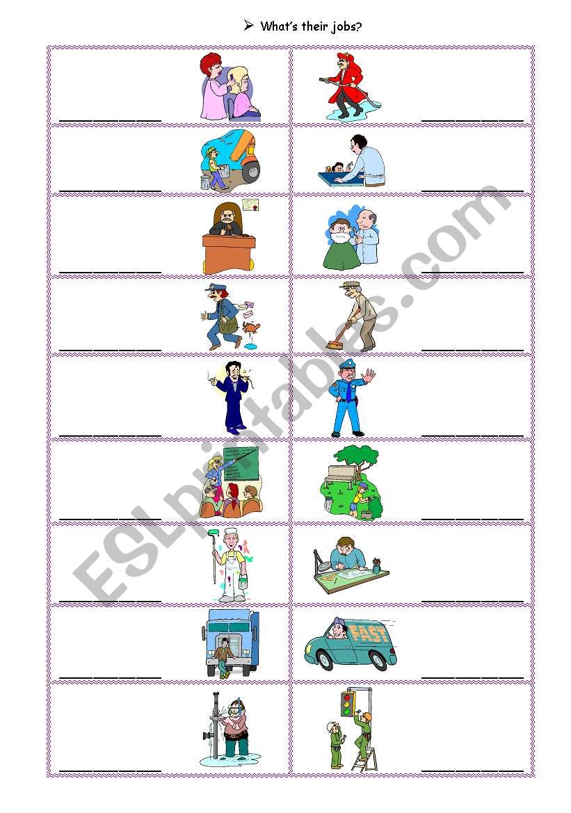 JOBS 1º Part - ESL worksheet by maggy69