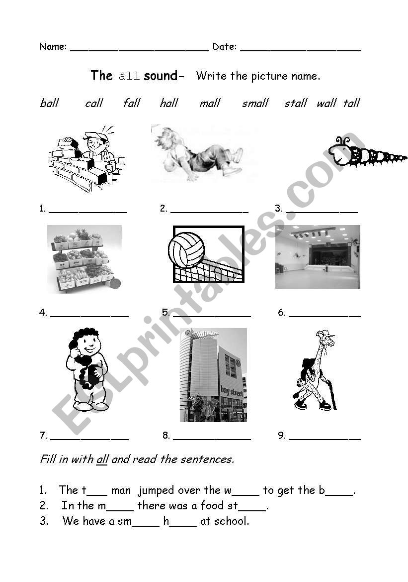 The all sound worksheet