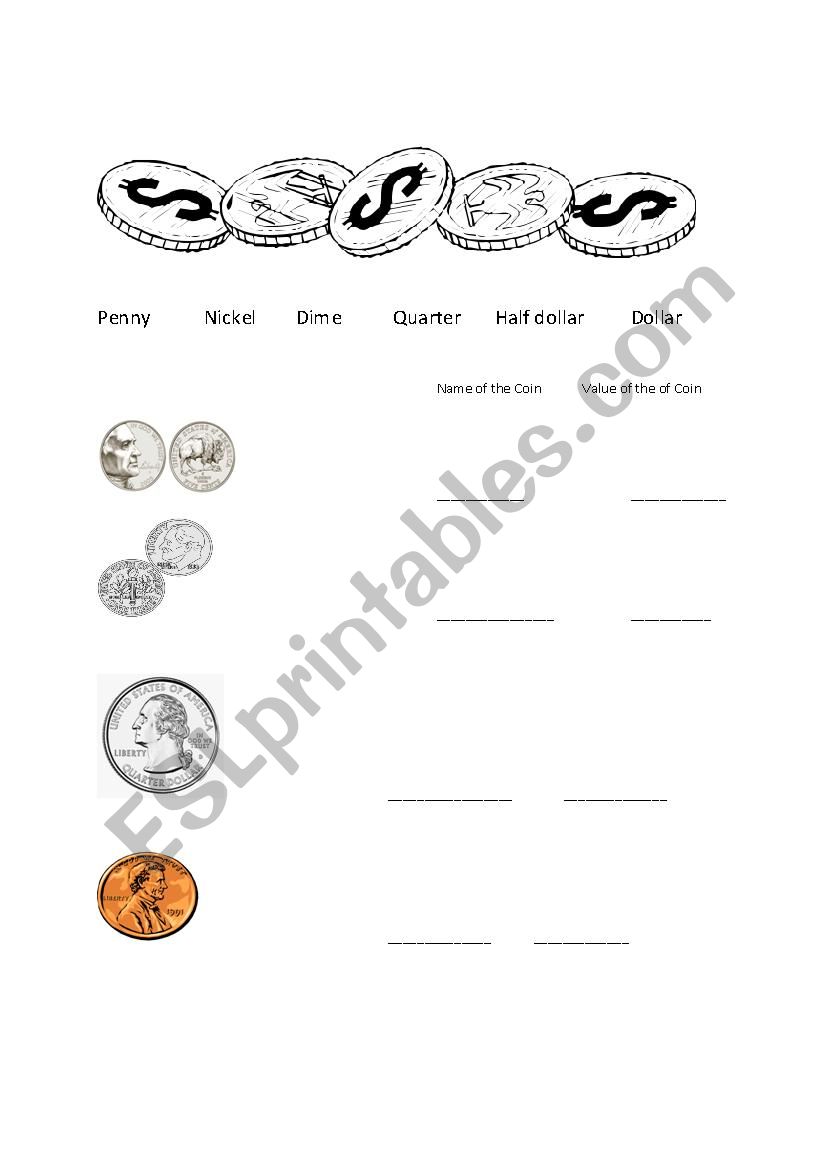 Name that Coin worksheet