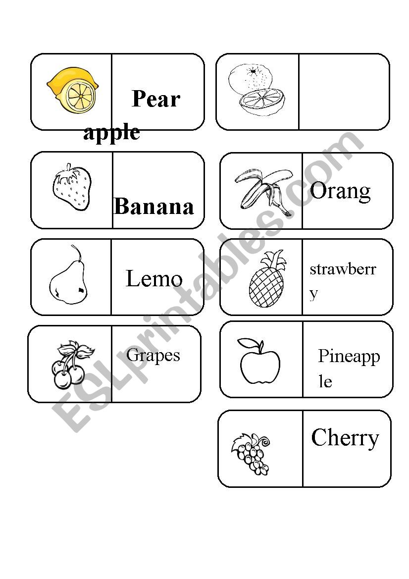 fruits worksheet