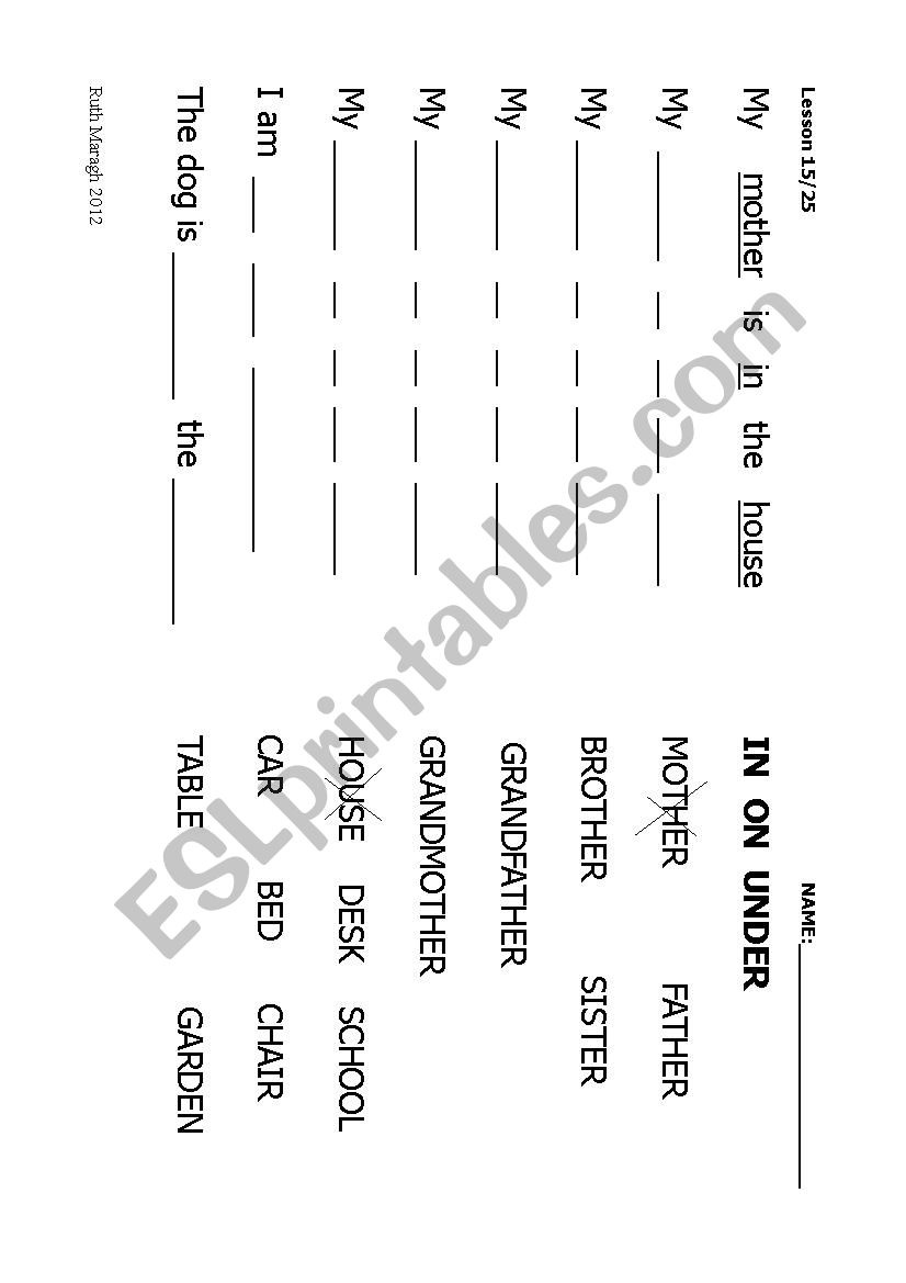 Preposition Revision worksheet