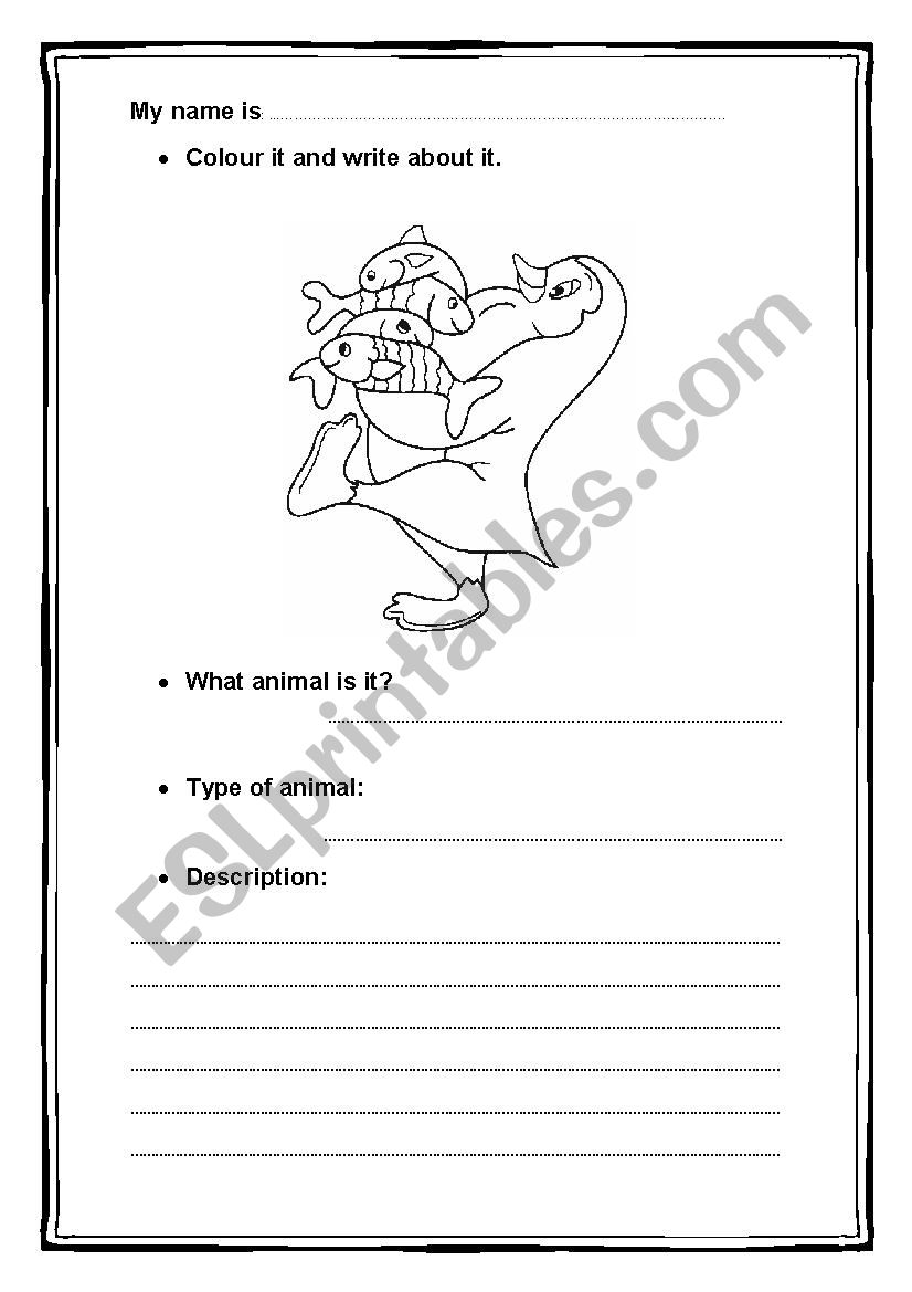 ITS A PENGUIN worksheet