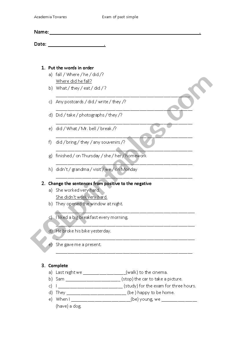 Past Simple 2 worksheet