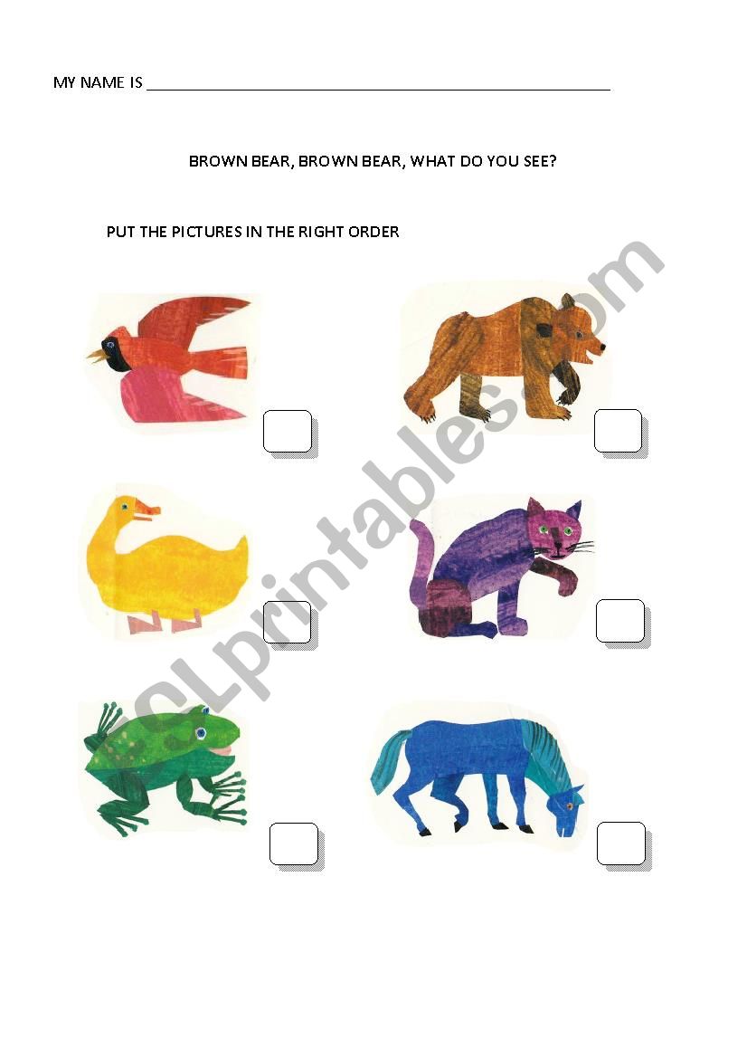 Brown Bear Worksheet worksheet