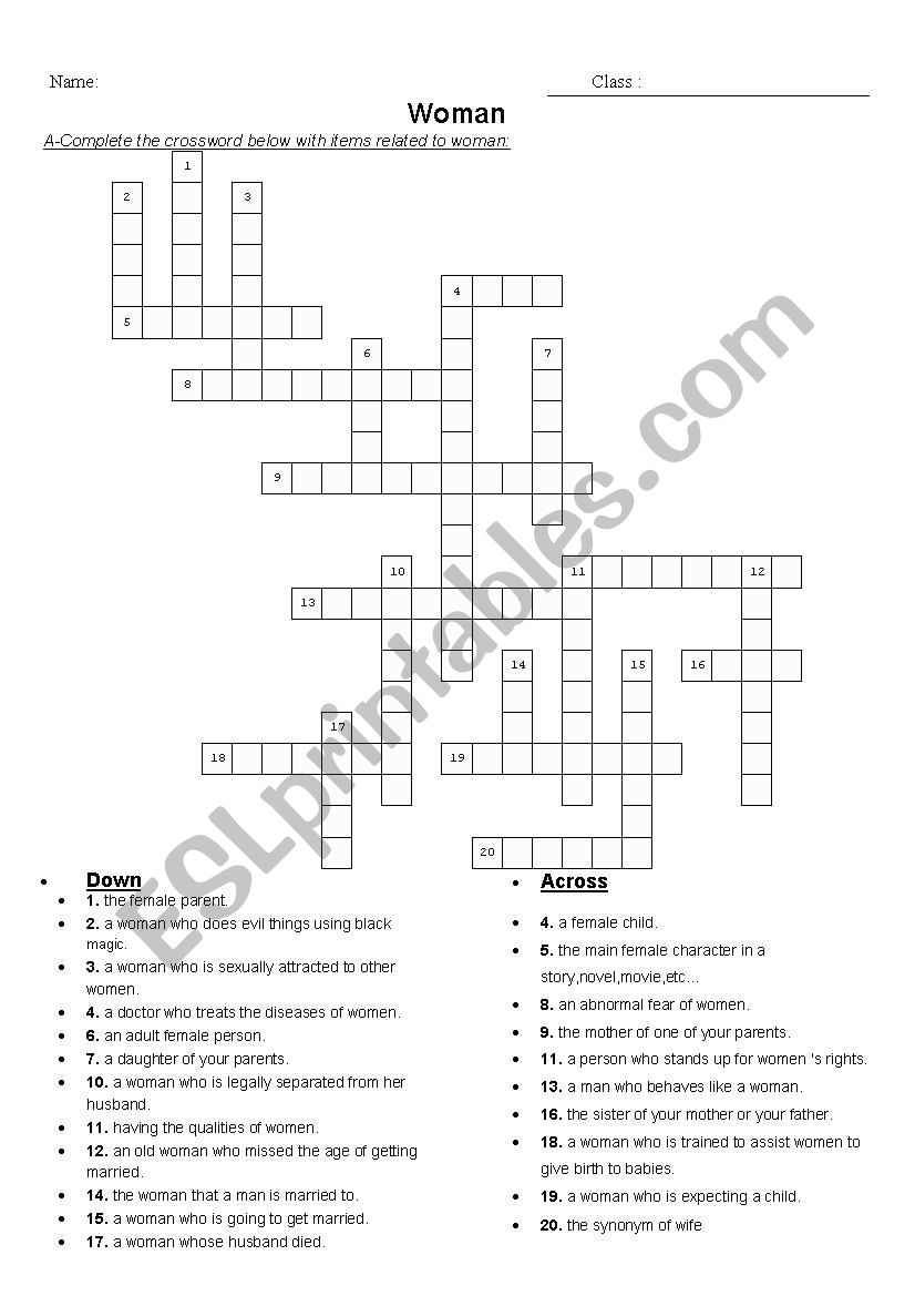 A crossword puzzle about 