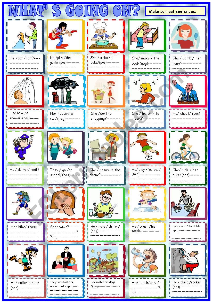 What´s going on ?/ present continuous - ESL worksheet by spied-d-aignel