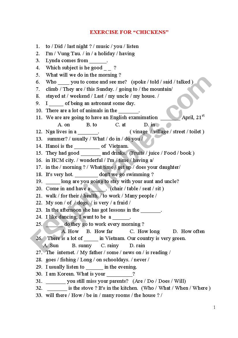 IOE class 5 worksheet