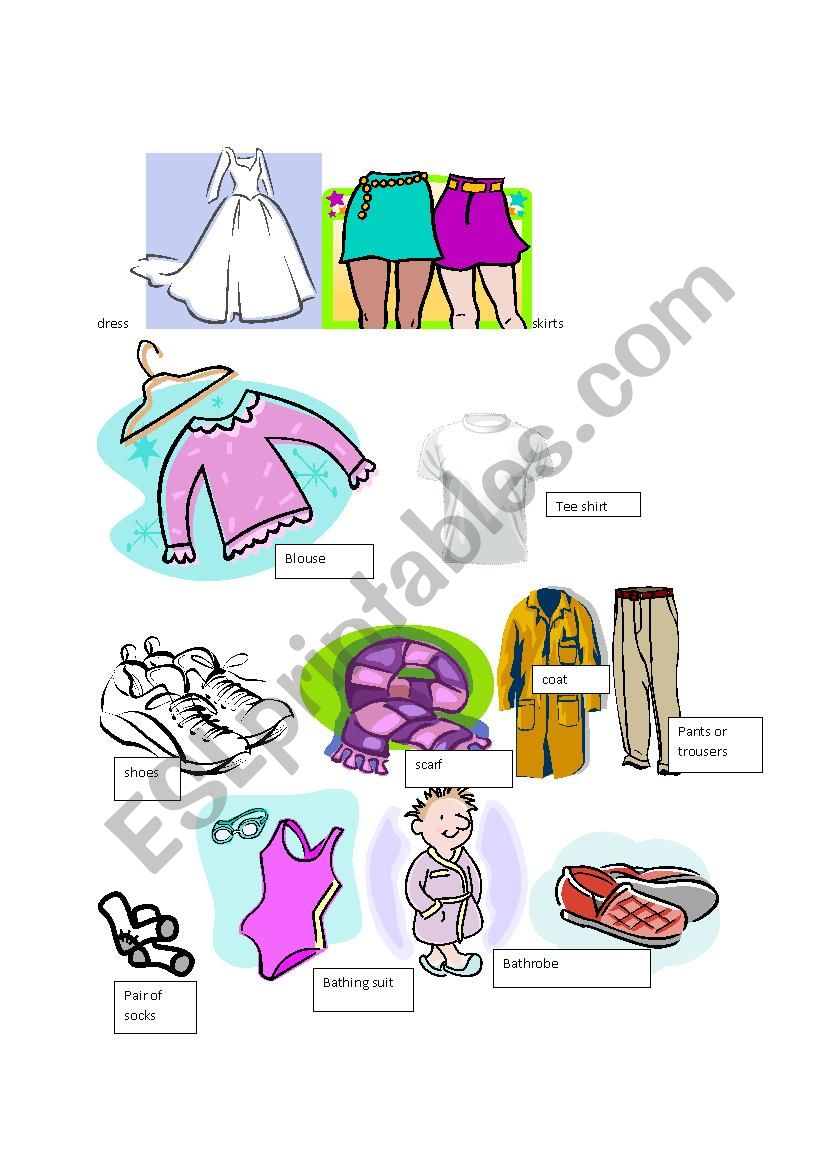 Articles of clothing ESL worksheet by dnier53