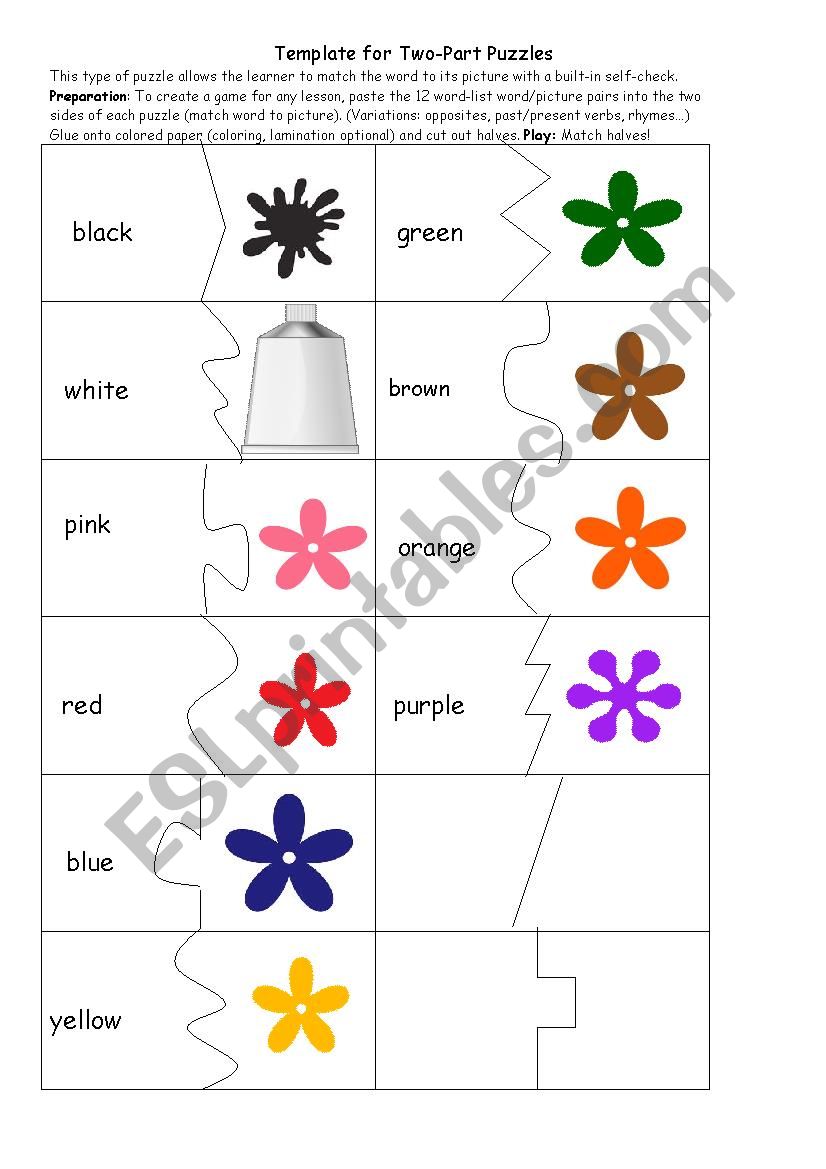 colours puzzle worksheet